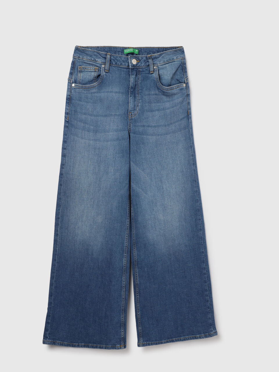 MIDWASH WASH WIDE LEG DENIM image number 1