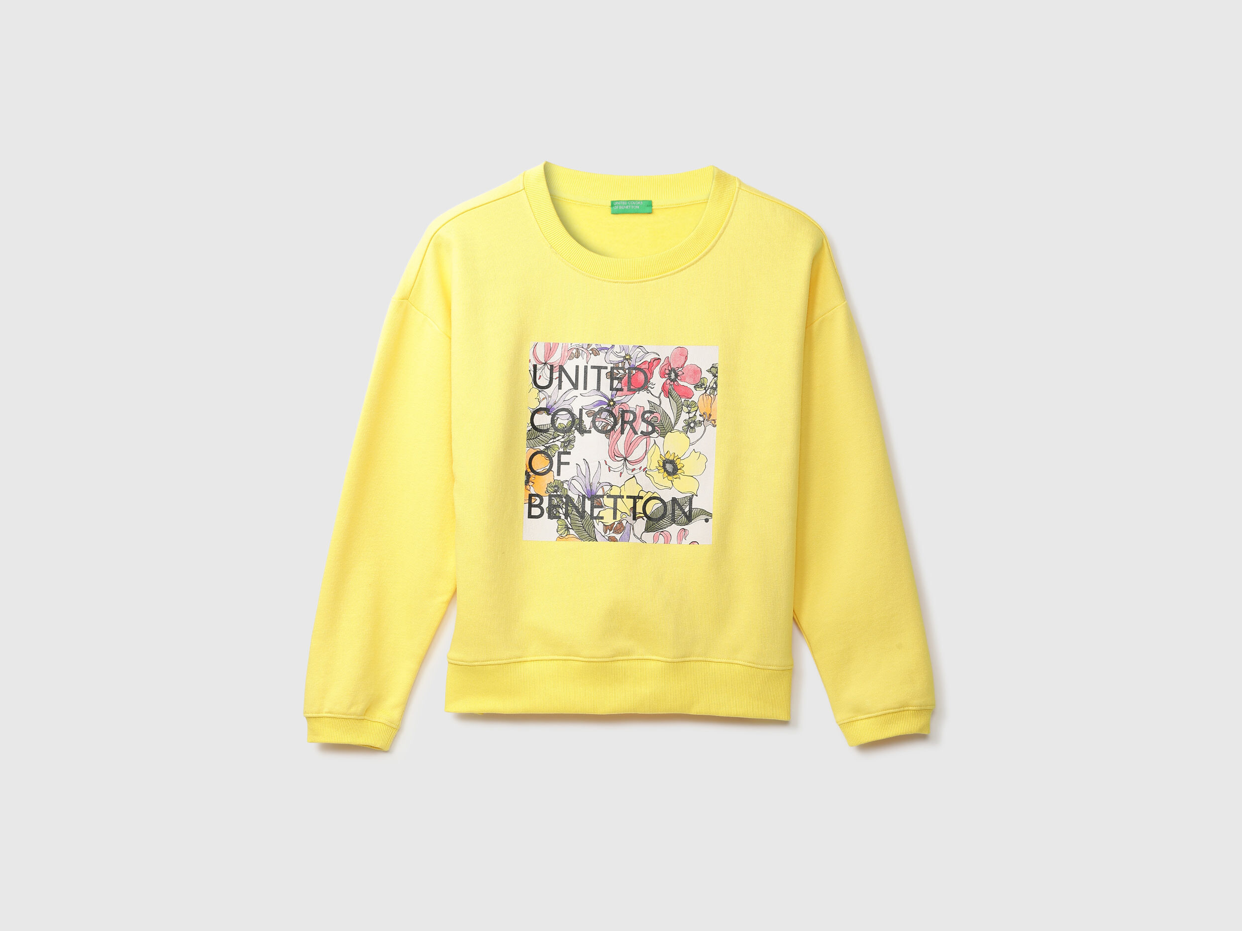Women Printed Round Neck Sweatshirt Amarillo Benetton