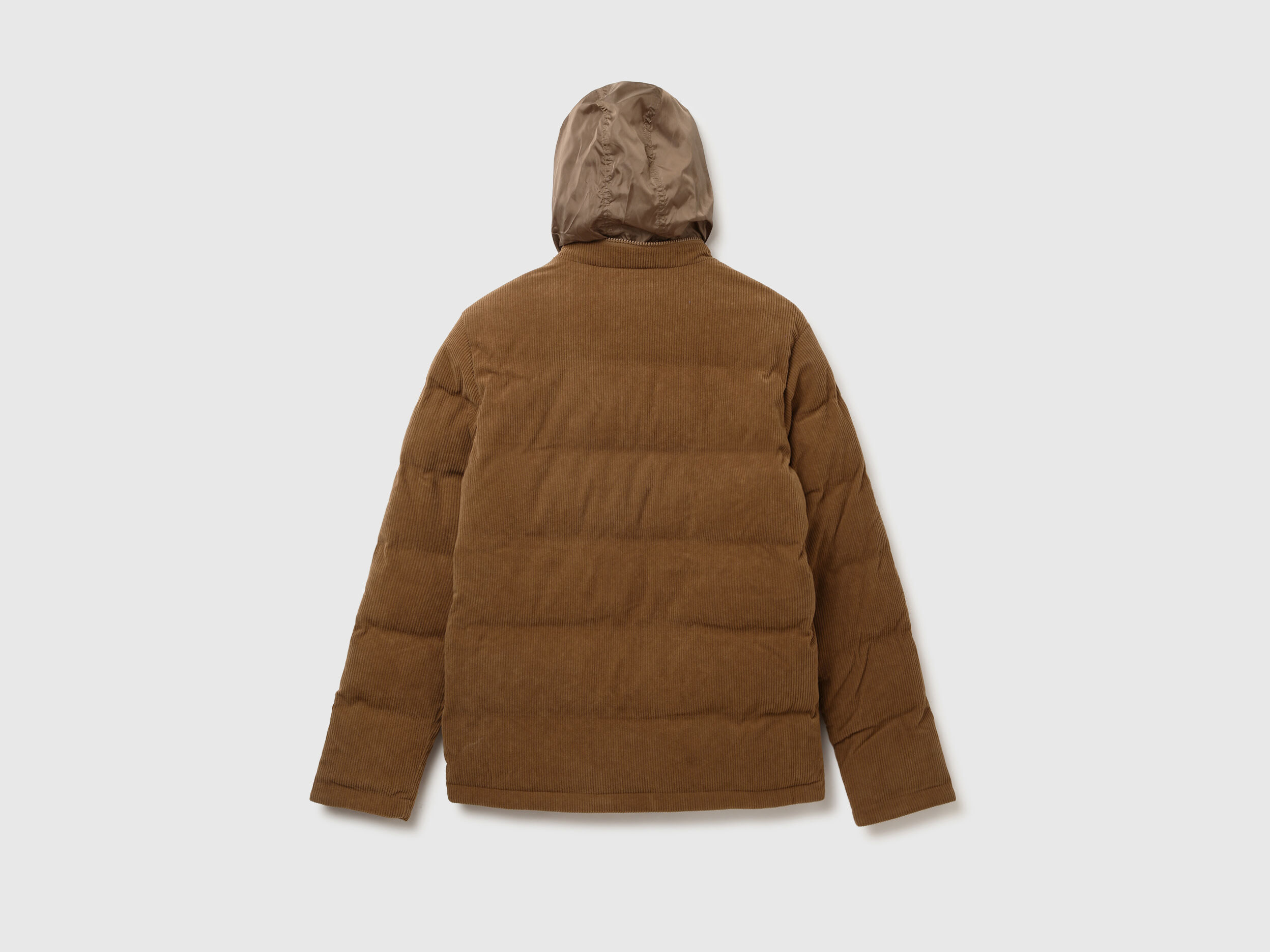 Men Ribbed High Neck Jacket Marron Benetton