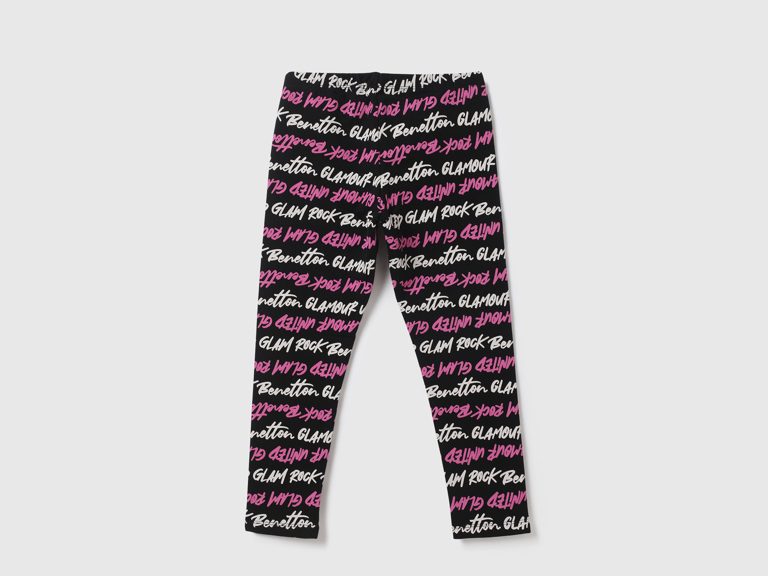 Girls Typography Regular Fit Leggings Negro Benetton