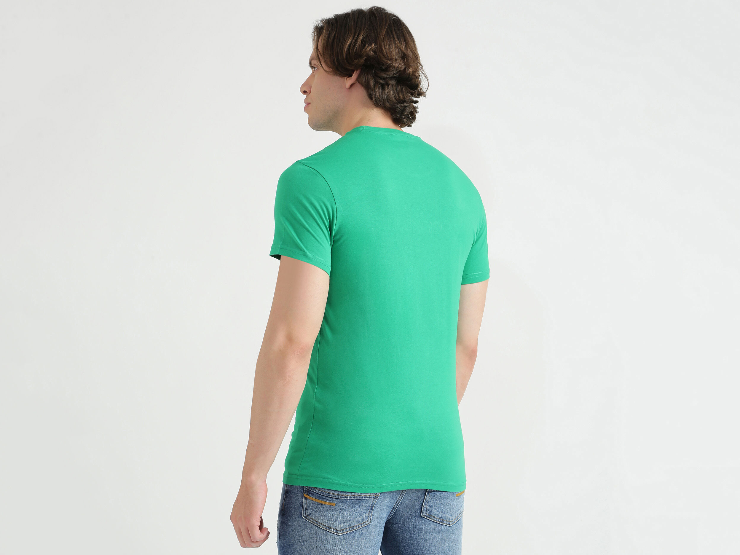 Tシャツ・カットソー IONSEOUL Ronnie Snap Stripe Short Sleeve T-Shirt JE1226 Short Sleeve Printed Round Neck T-Shirt - Verde | Benetton