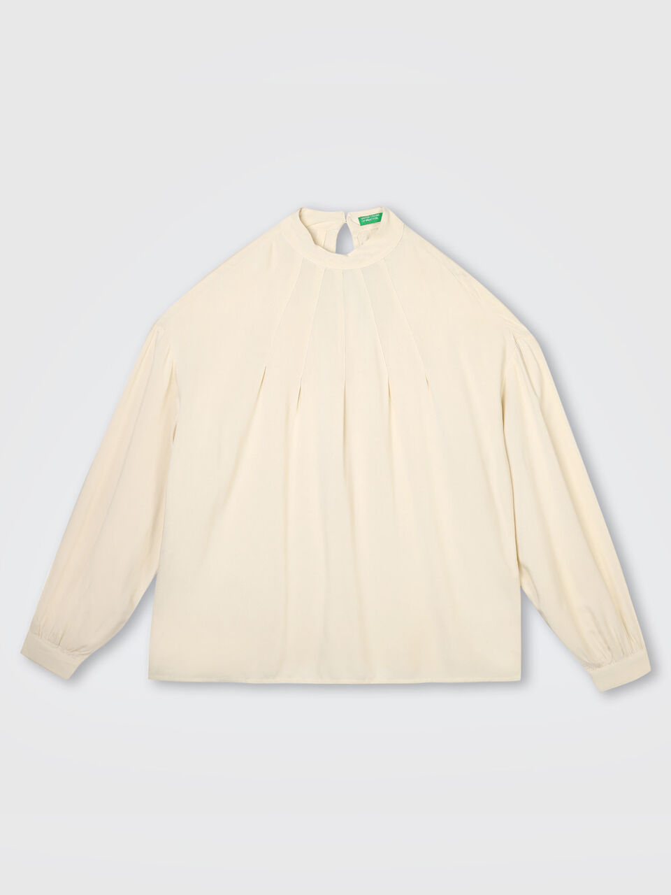 High Neck Solid Top with Mandarin Collar image number 1