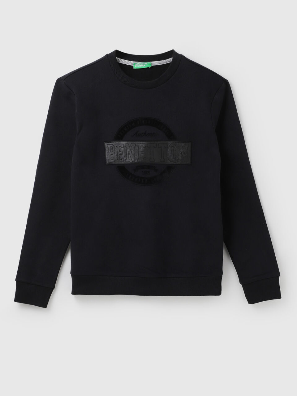 FAUX LEATHER PATCH BRANDING SWEAT image number 1