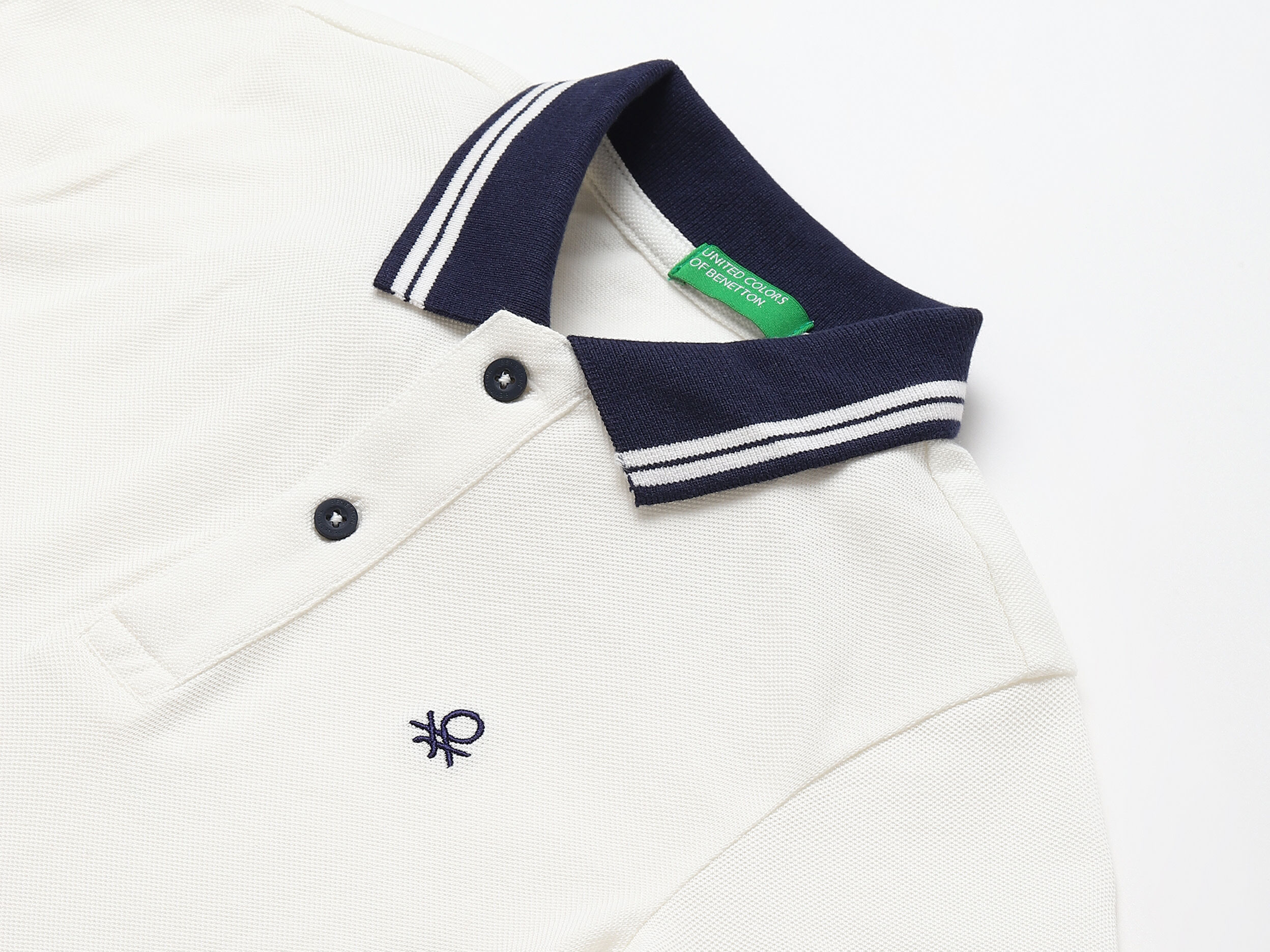Polo blanco benetton new arrivals