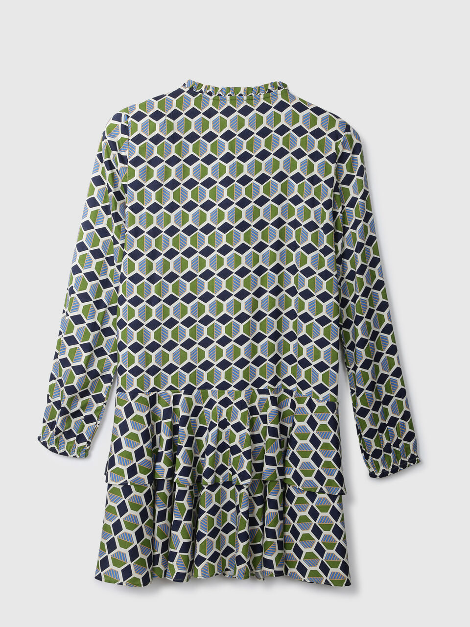 Full Sleeve Tiered Aop Ruffle Dress image number 2