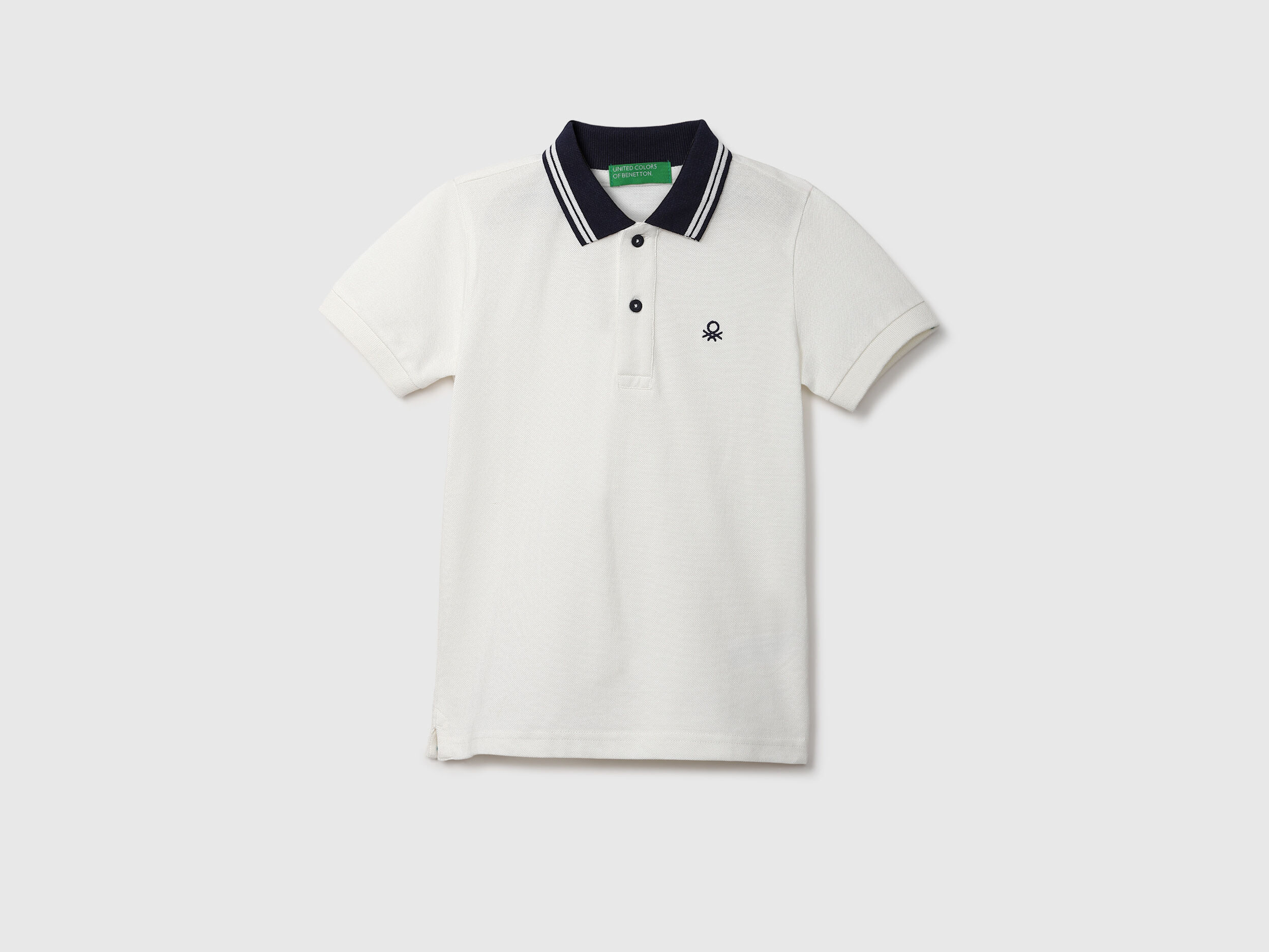 White Polo T Shirt Blanco Benetton