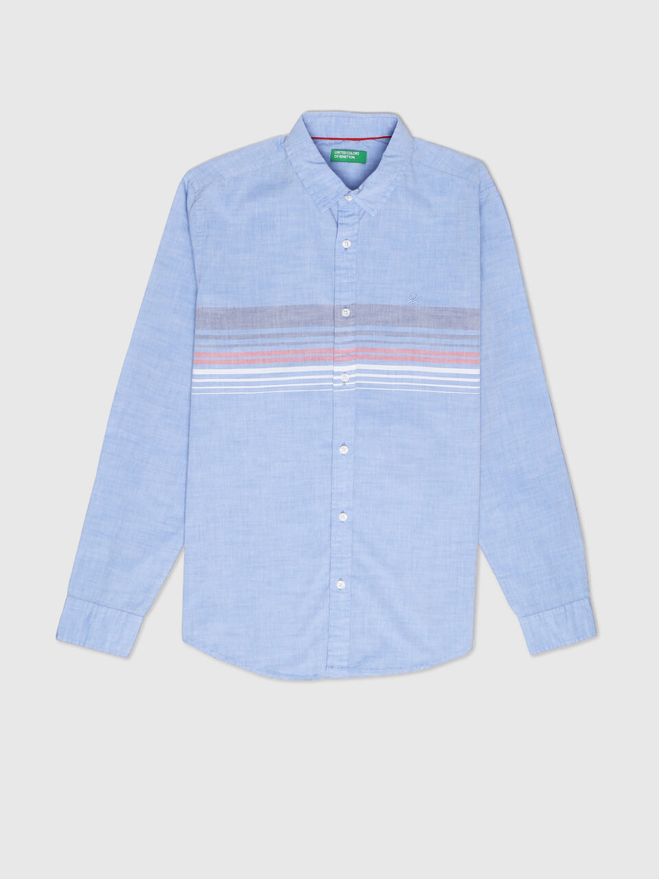 Full Sleeves Placement Striper Shirt At Chest image number 1