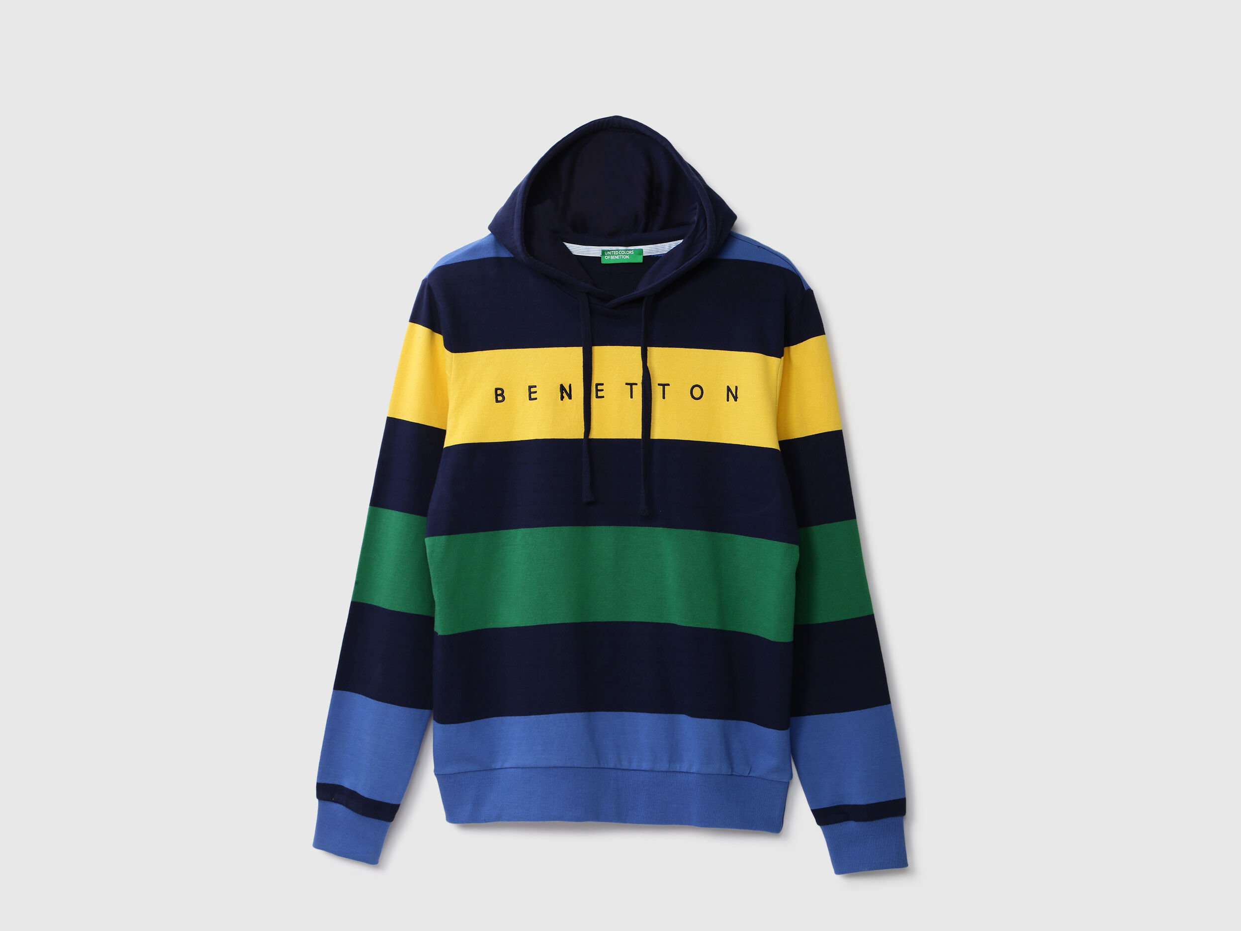 Men Striped Hood Sweatshirt Multi color Benetton