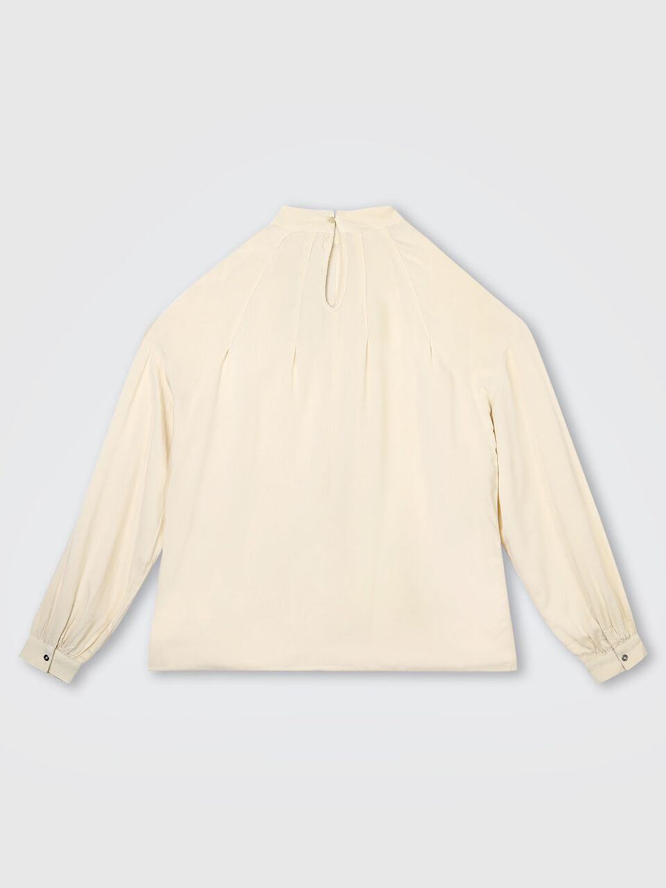 High Neck Solid Top with Mandarin Collar image number 2