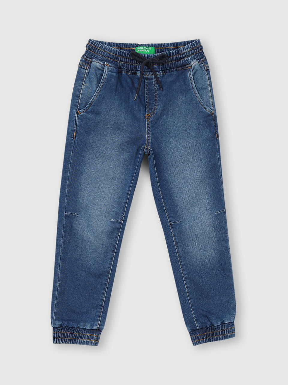 Solid Denim Joggers image number 1