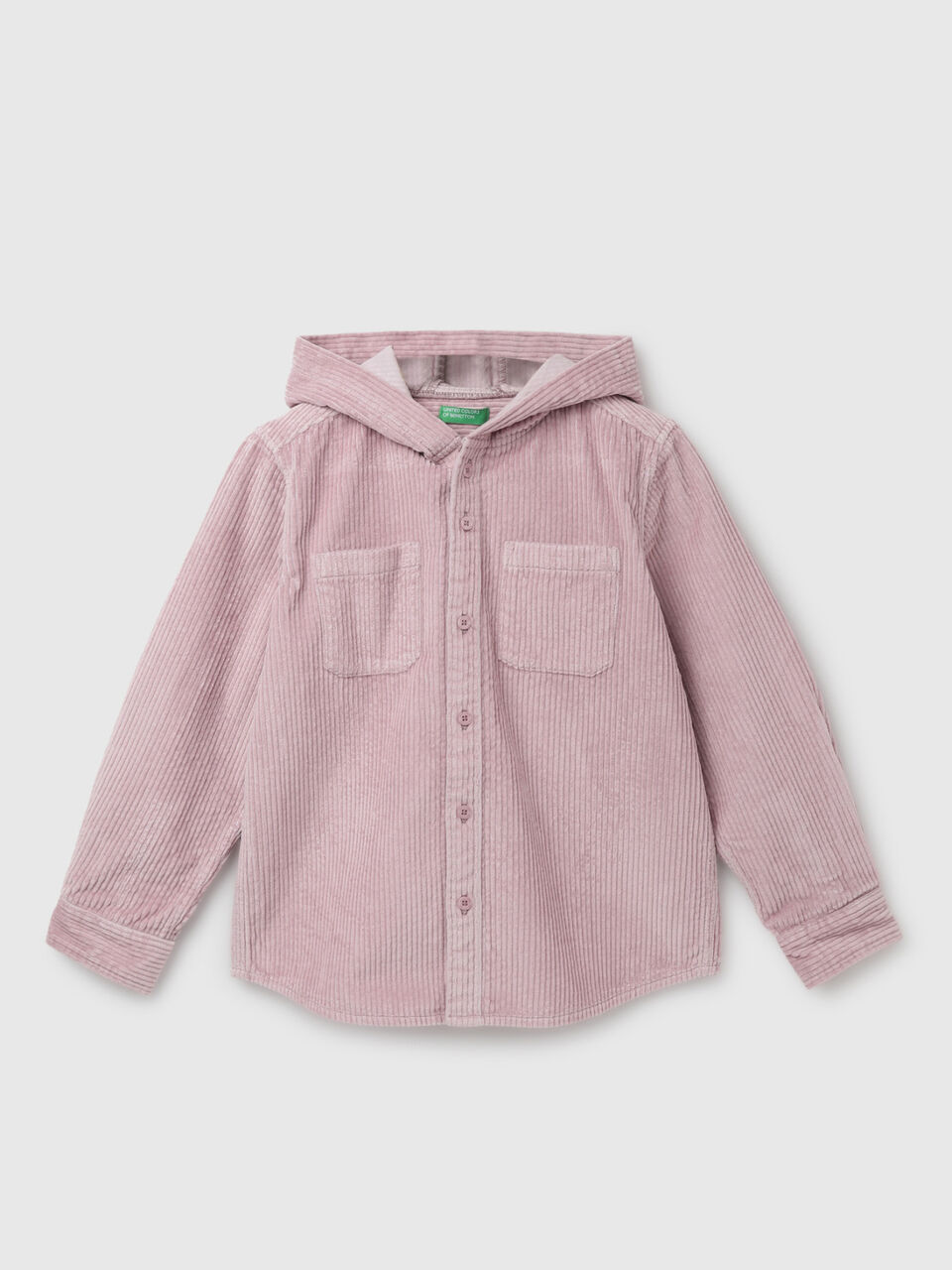 SOLID OVERSHIRT CORD WITH HOOD image number 1
