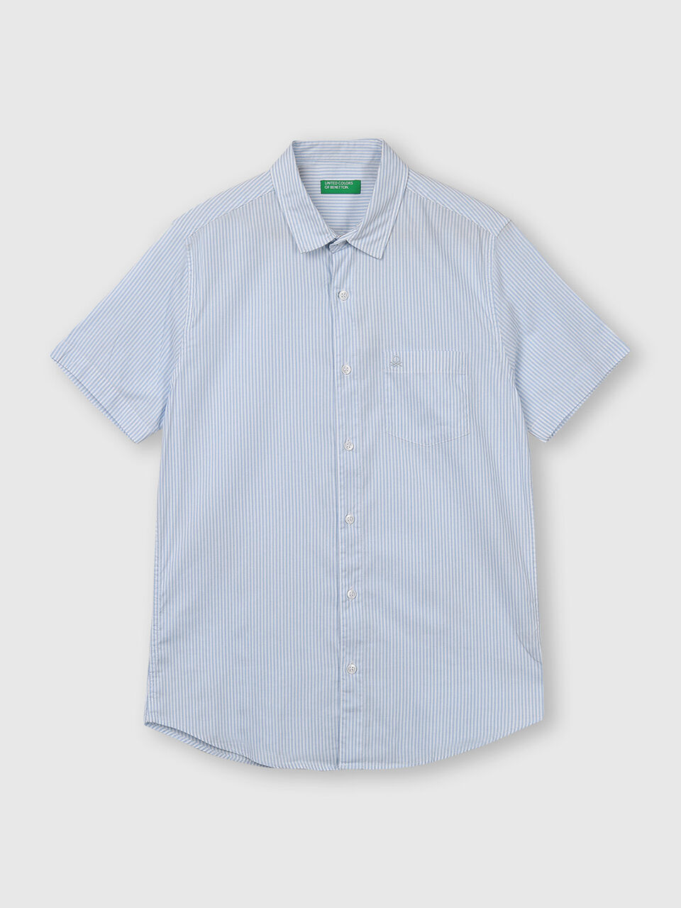 Pure Cotton Oxford Shirt with Stripes image number 1