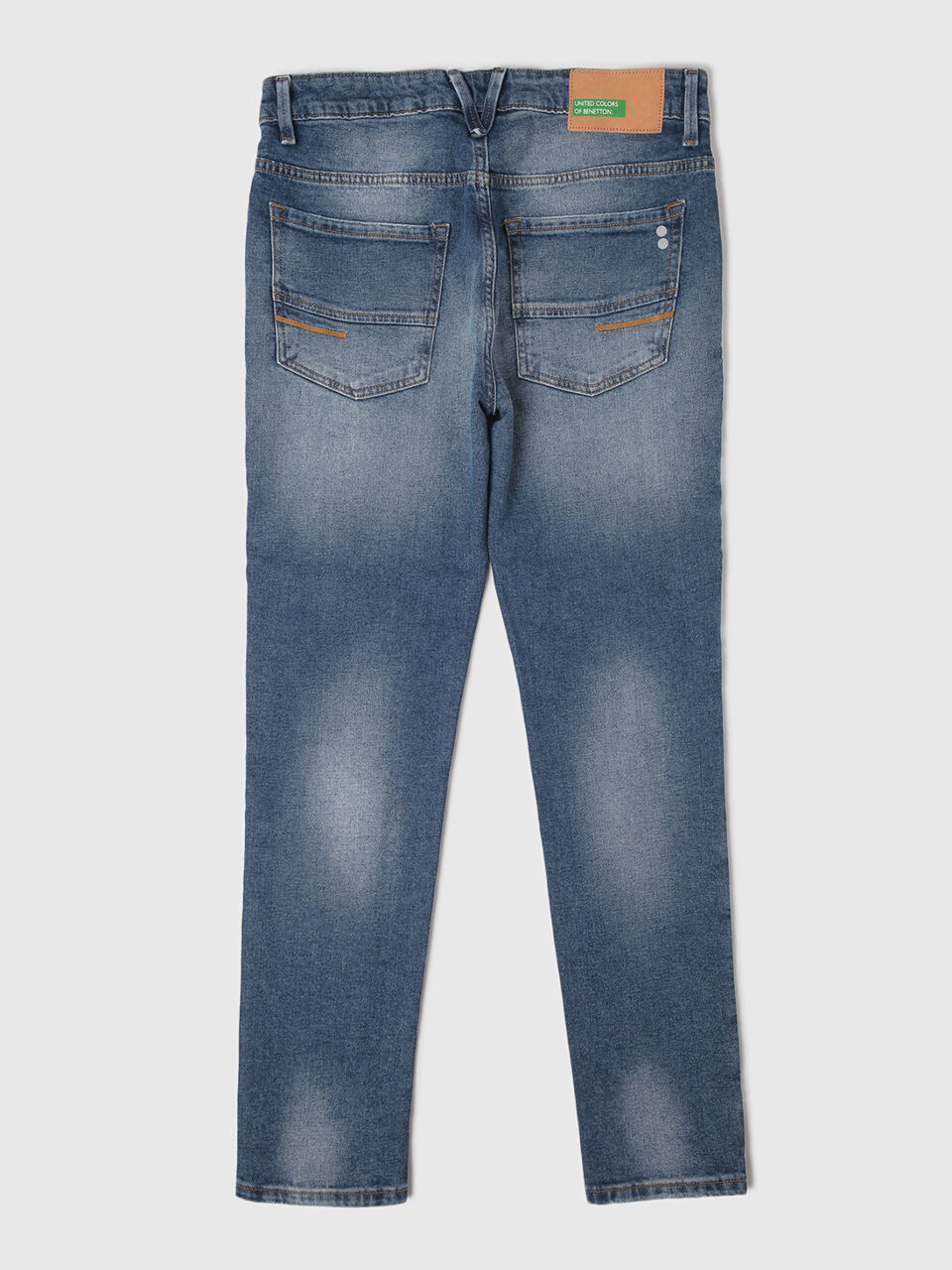 Mid Rise Low Crotch Fit Mid Blue Jeans-Solid image number 2