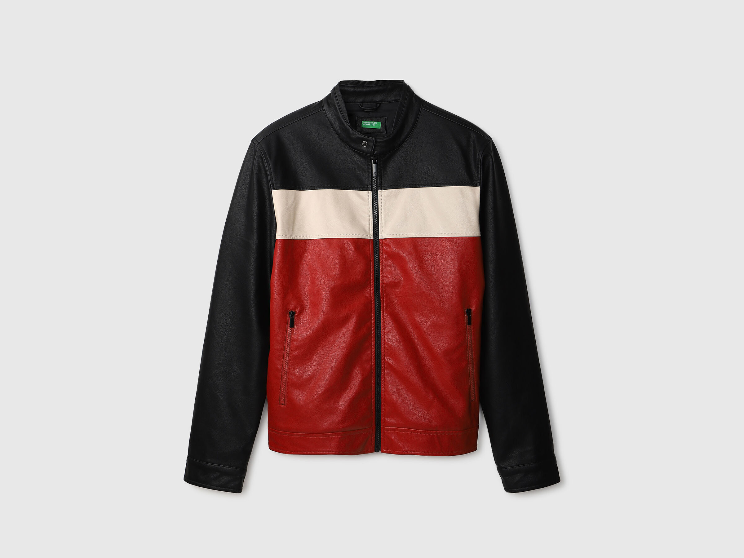 diseñador Inclinado confiar Men Solid Band Collar Jacket - Multi-color | Benetton