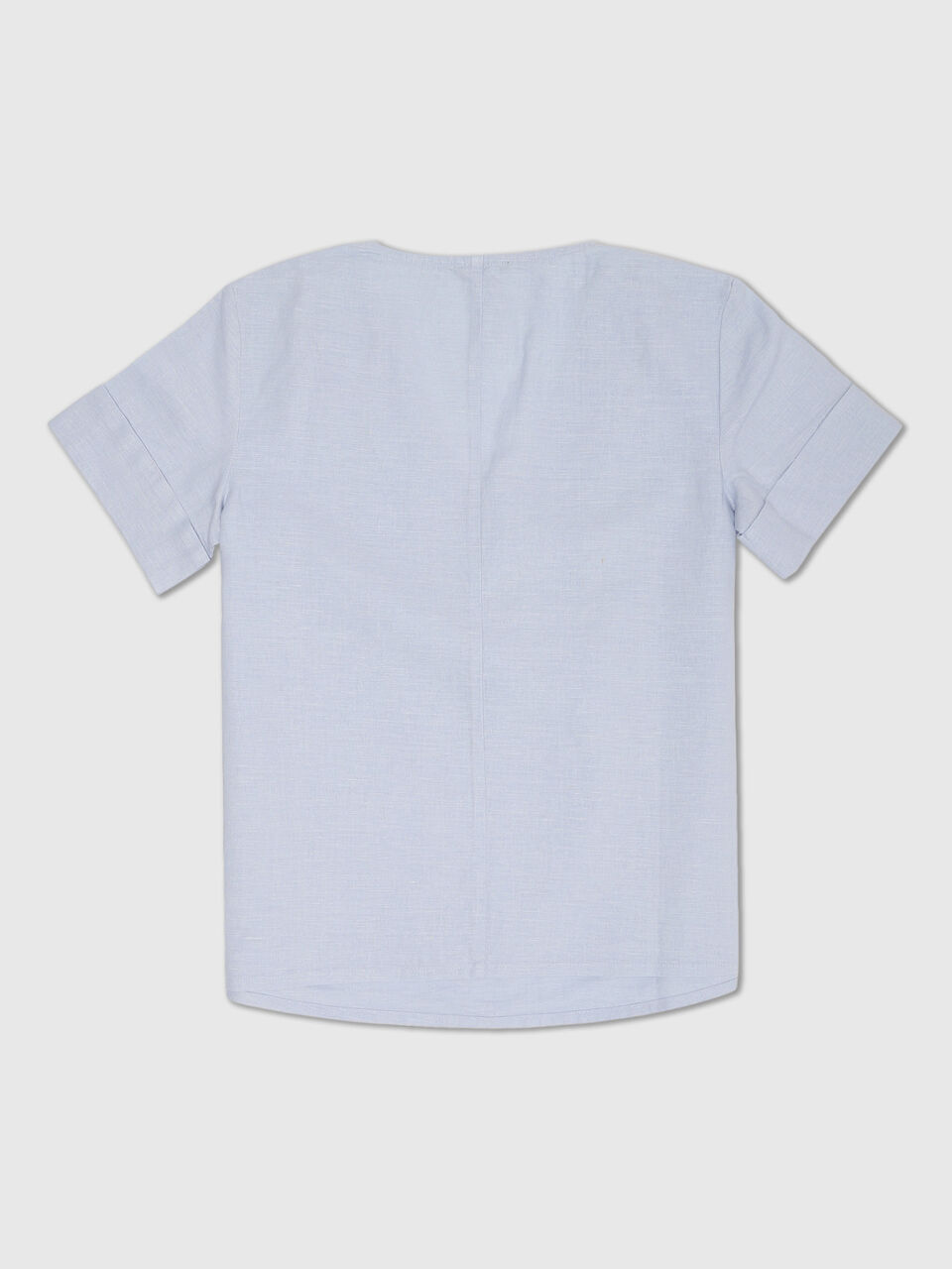 Short Sleeve V Neck A Line Linen Top image number 2