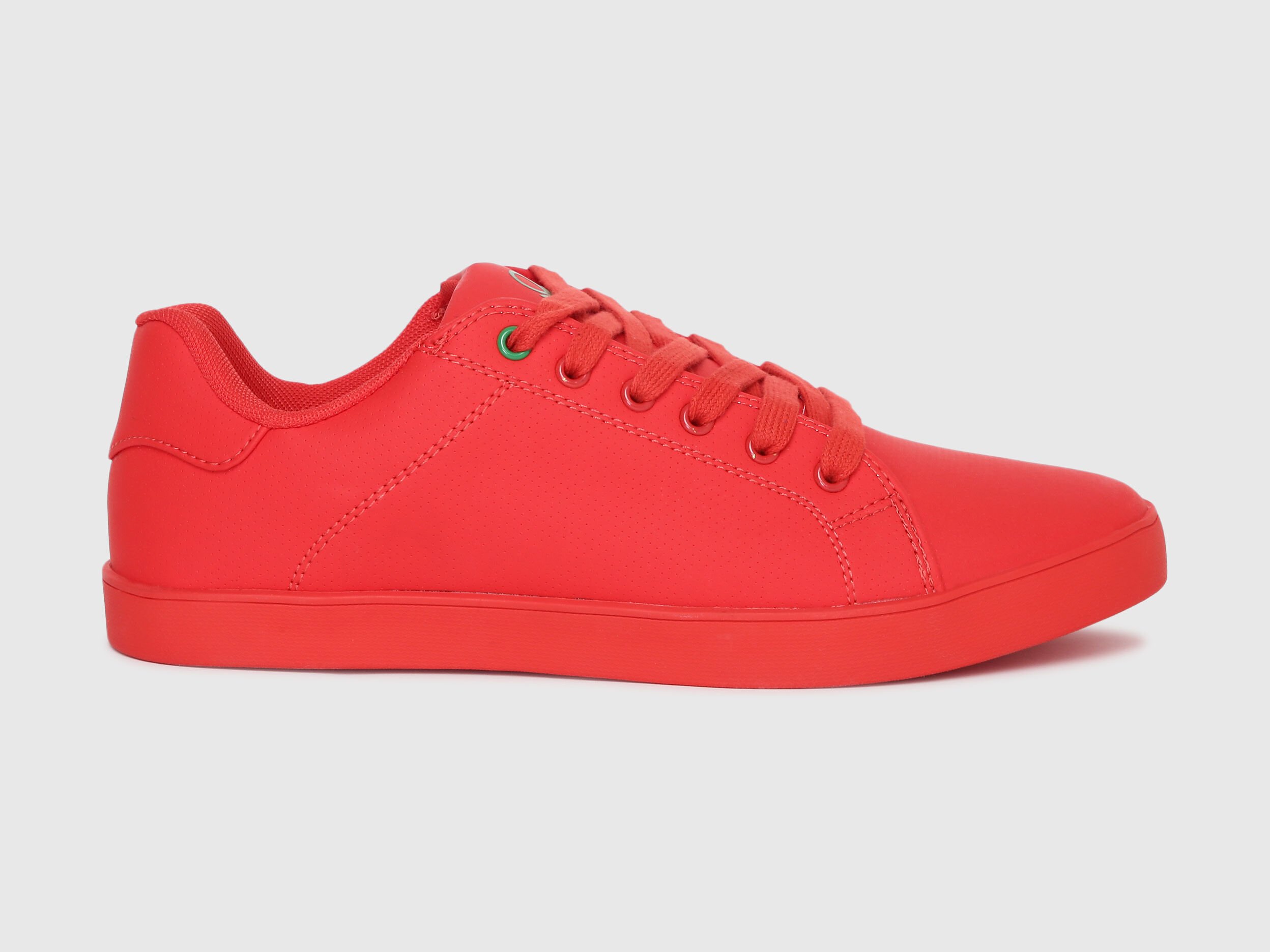 United Colors of Benetton Mens Orange Textured Sneakers Naranja Benetton