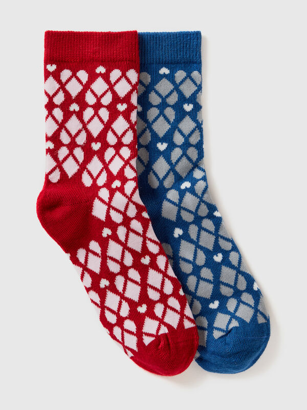 Dos pares de calcetines de corazones Niño
