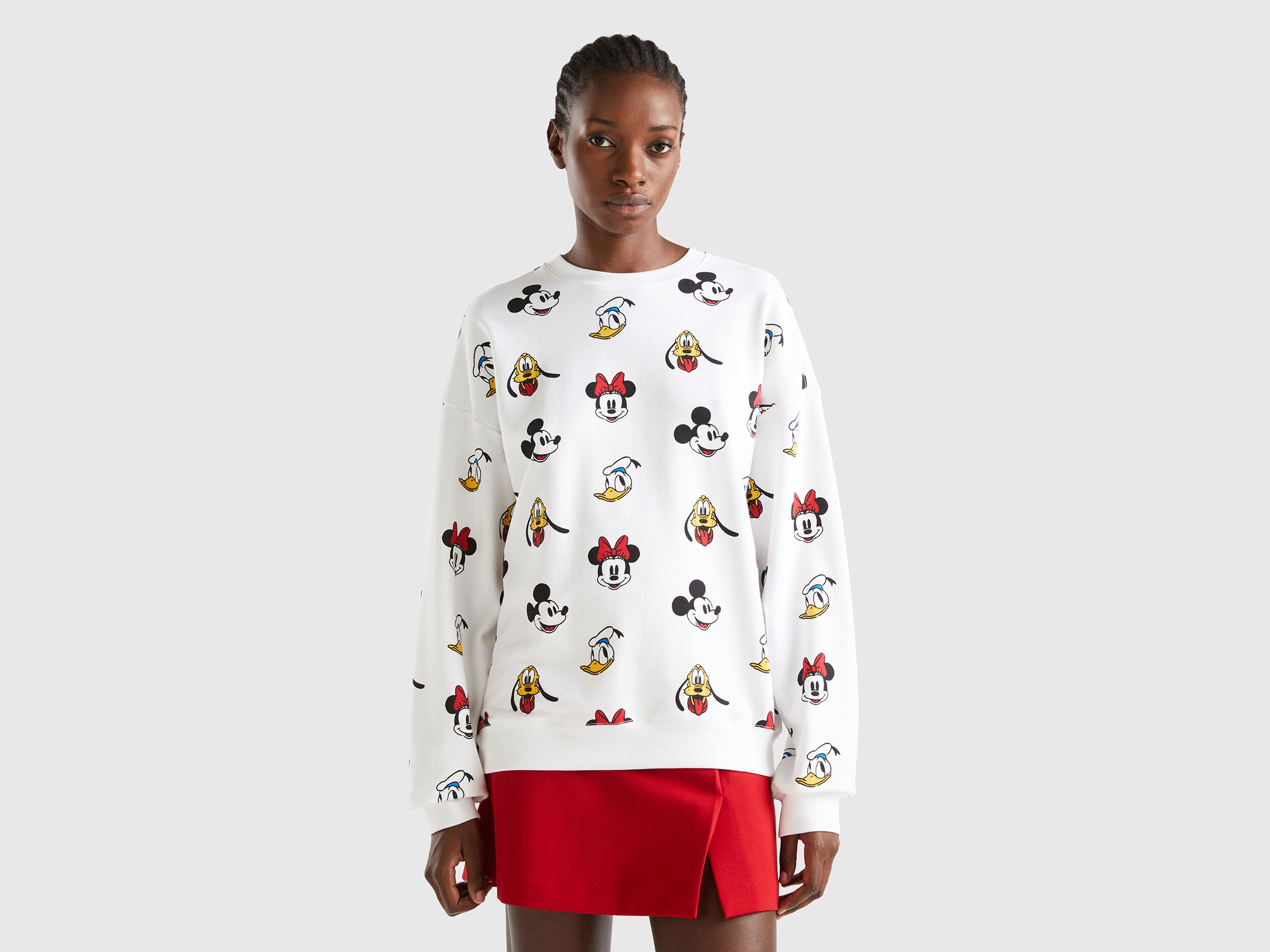 Sudadera blanca de Mickey Mouse Blanco Benetton