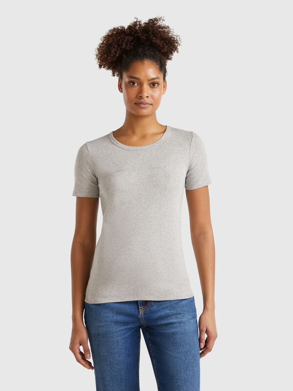 Camiseta de 100 % algodón con estampado de logotipo con glitter Mujer