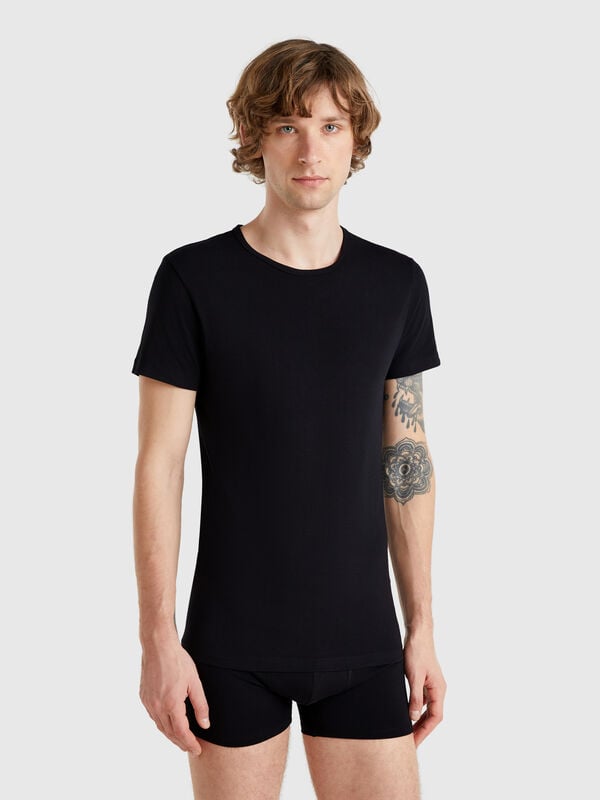 Camiseta de algodón elástico Hombre