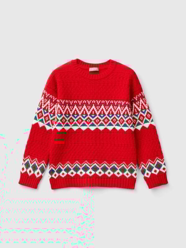 Jersey de jacquard de lana mixta Niño