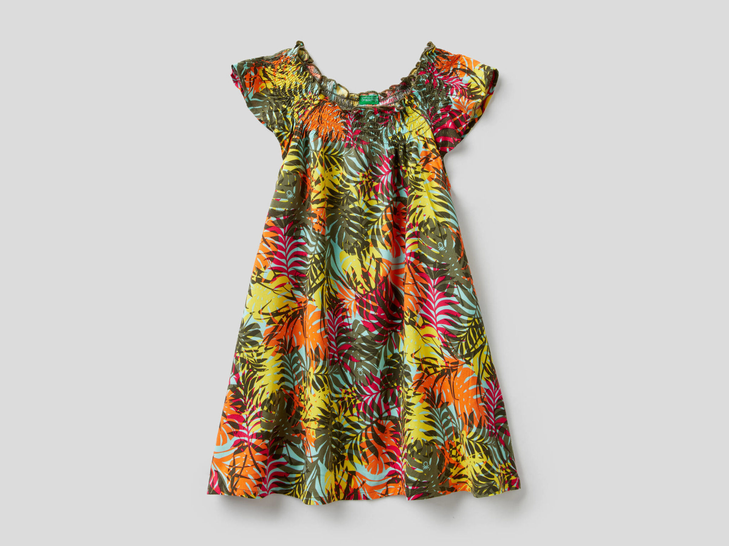 Vestido evasé con estampado foliage image number null