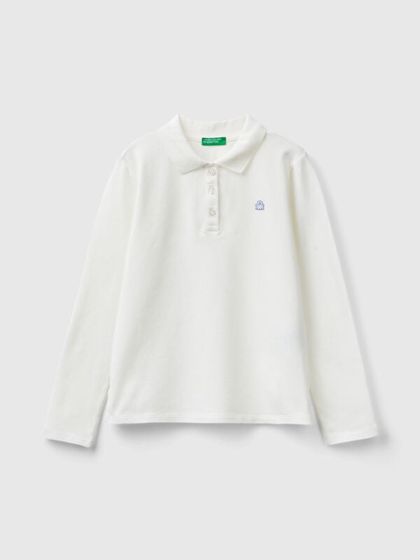 Polo de manga larga de algodón orgánico Niña