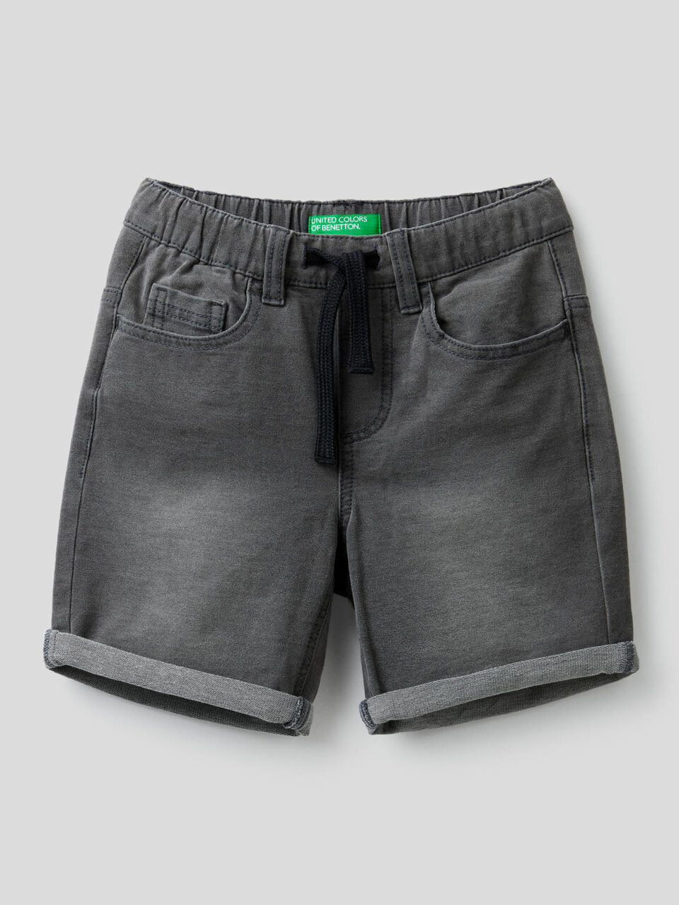 Bermudas de felpa de efecto denim image number 1