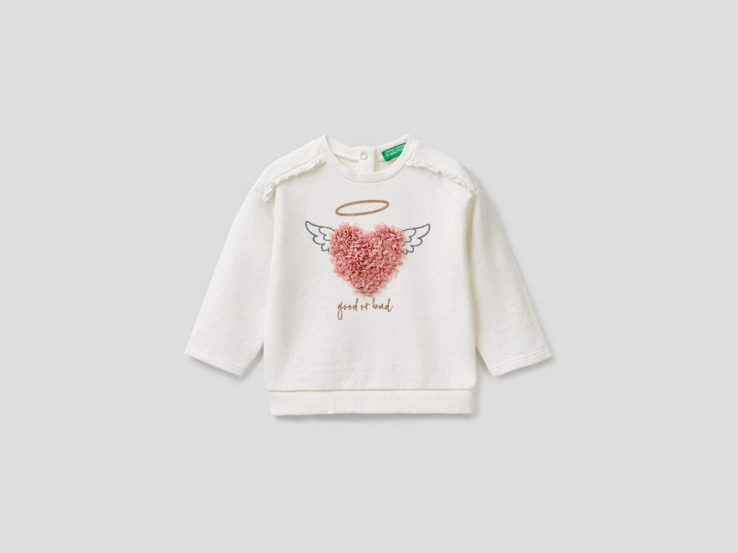 Sudadera con aplicación de efecto pétalos image number null