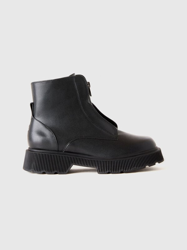 Botas militares con cremallera Mujer