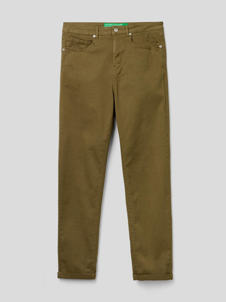 Pantalón boyfriend de algodón elástico image number 1