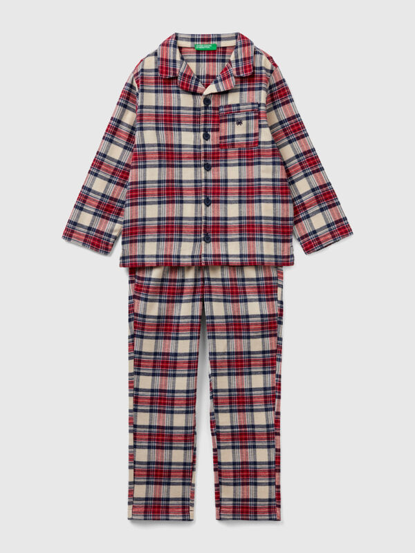 Pijama de tartán de franela Niño