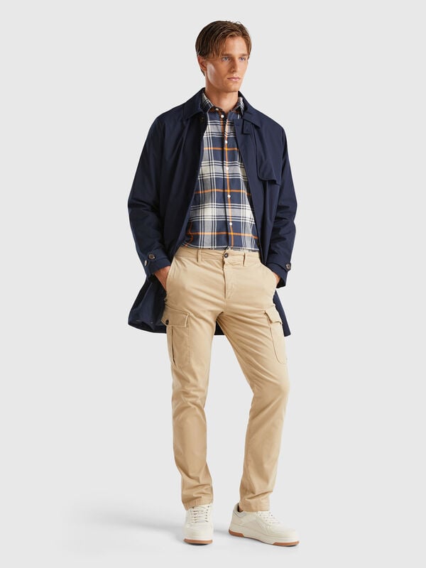 Pantalón cargo de algodón elástico Hombre