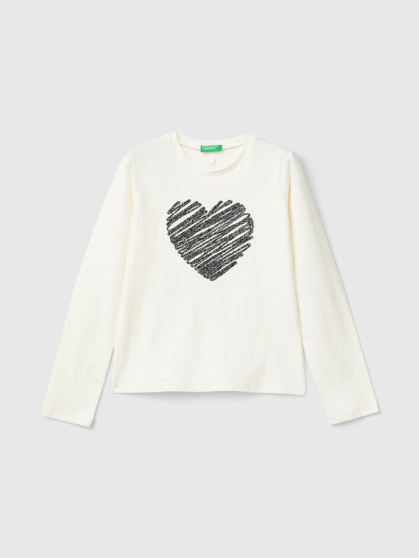 Camiseta con bordado de lúrex Niña