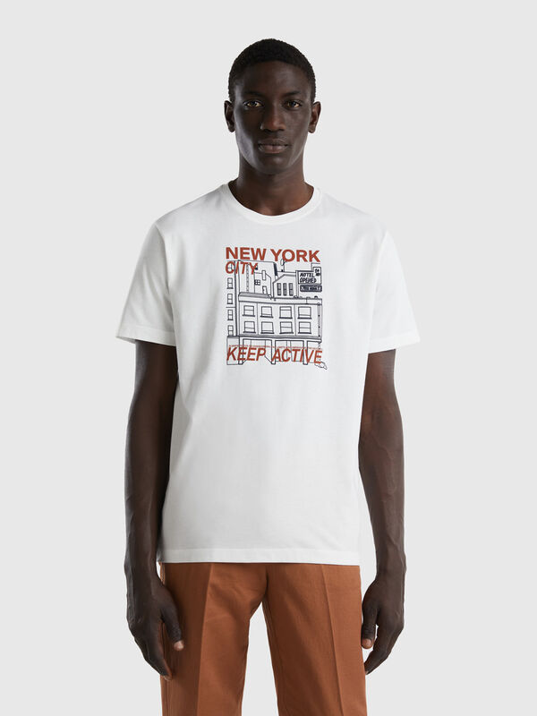 Camiseta de 100 % algodón con estampado Hombre