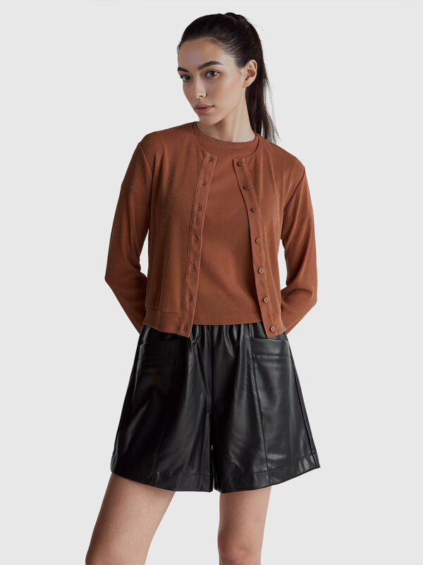 Cárdigan con lurex Mujer