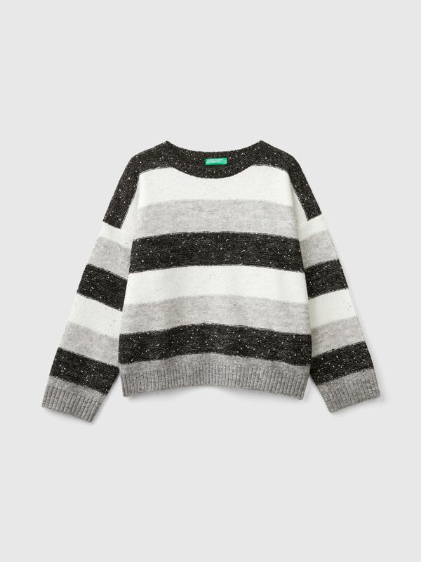 Jersey con tejido reciclado y lentejuelas Niña