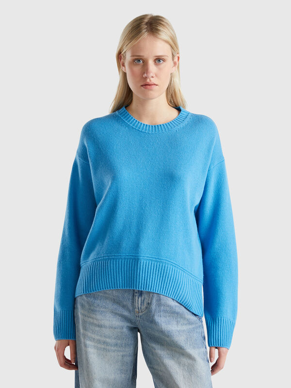 Jersey boxy fit de lana mixta Mujer