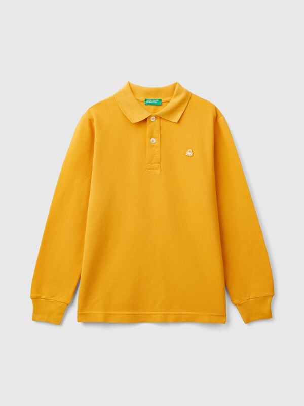 Polo de manga larga de 100 % algodón orgánico Niño