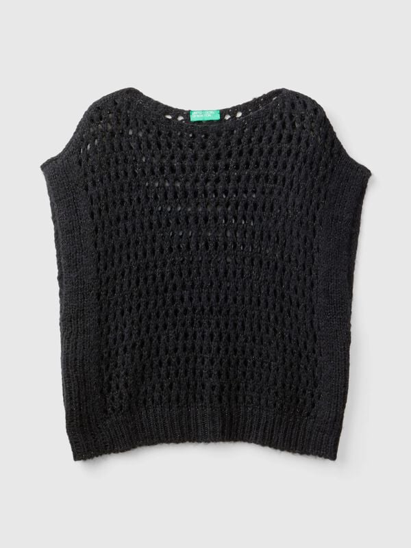 Chaleco de rejilla con lúrex Mujer