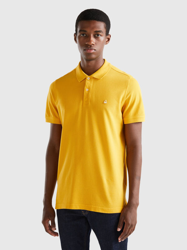 Polo amarillo regular fit Hombre