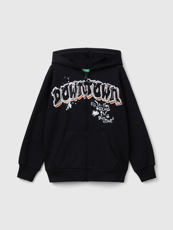 Sudadera con cremallera y estampado Niño