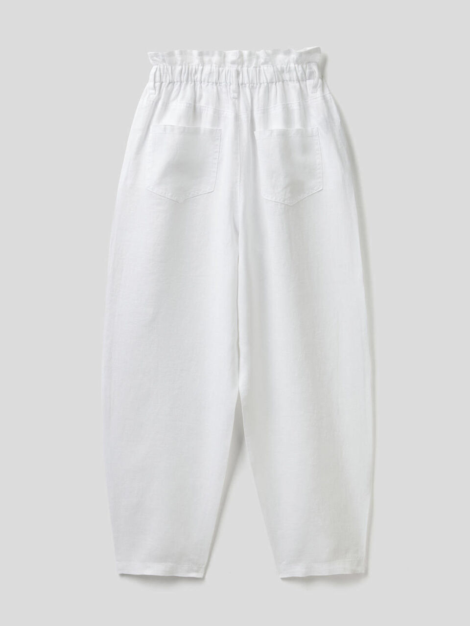 Pantalón de 100% lino con cintura fruncida image number 2