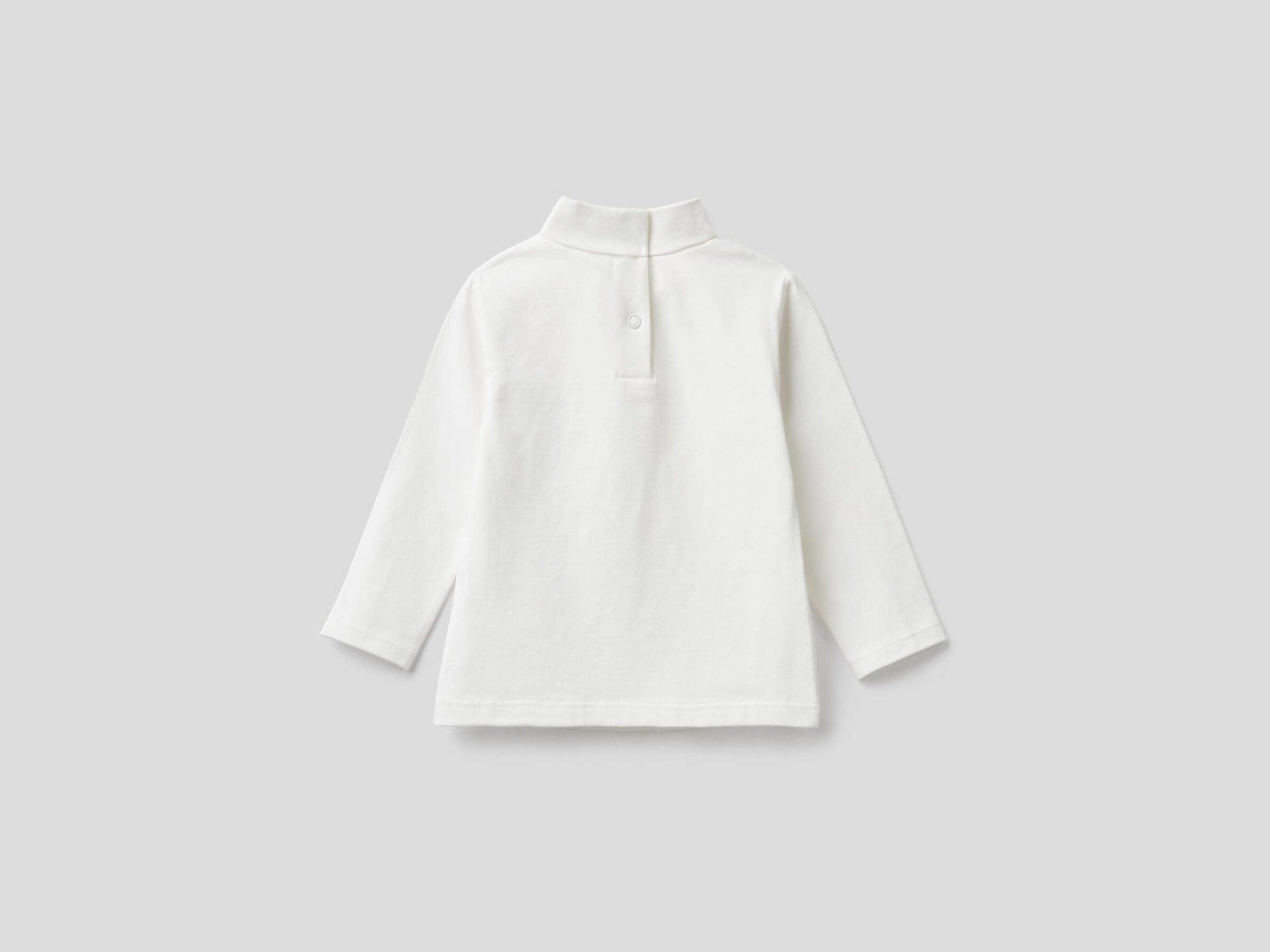 Camiseta de algodón elástico de cuello alto image number null