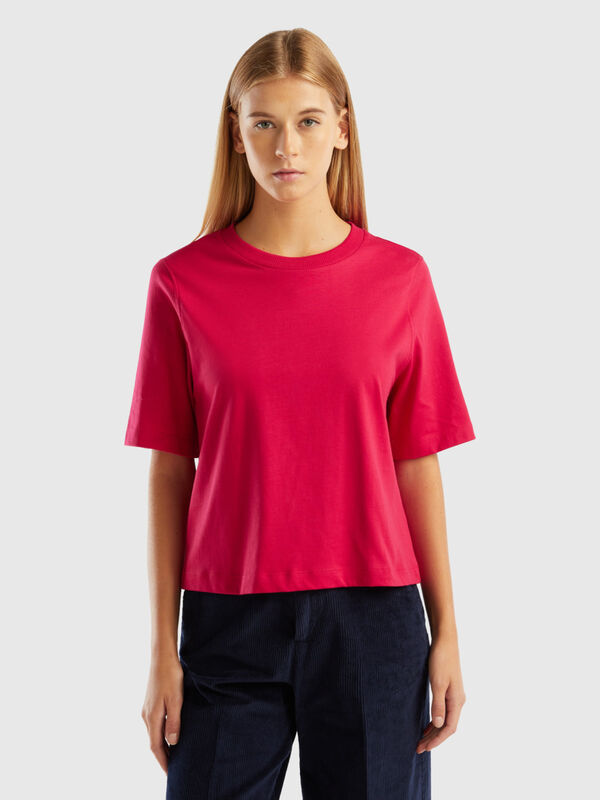 Camiseta boxy fit de 100 % algodón Mujer