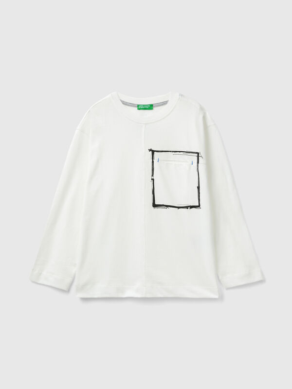 Camiseta de algodón orgánico con bolsillo Niño