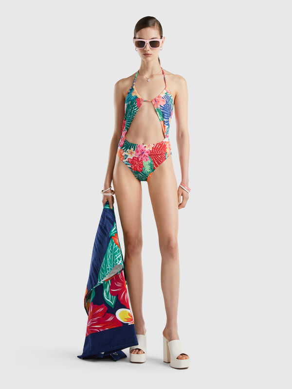 Bañador trikini de flores Mujer