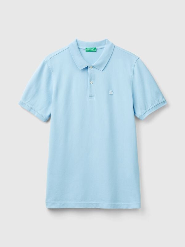 Polo azul bebé slim fit Hombre