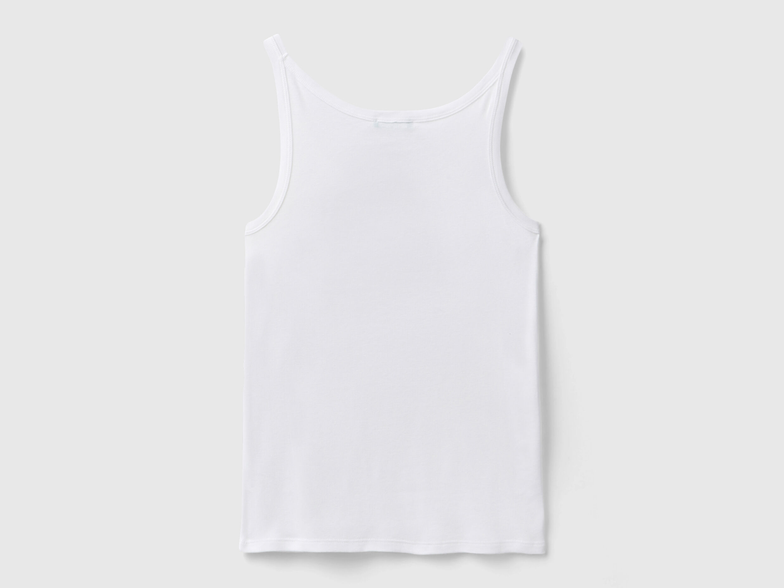 Camiseta de tirantes blanca de 100 algodon Blanco Benetton