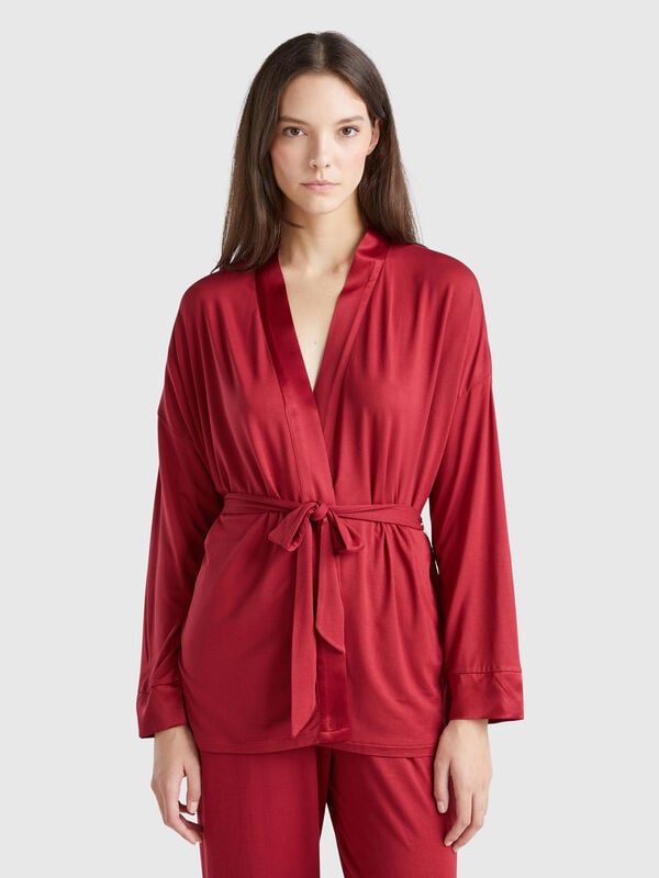 Chaqueta con detalles de seda Mujer
